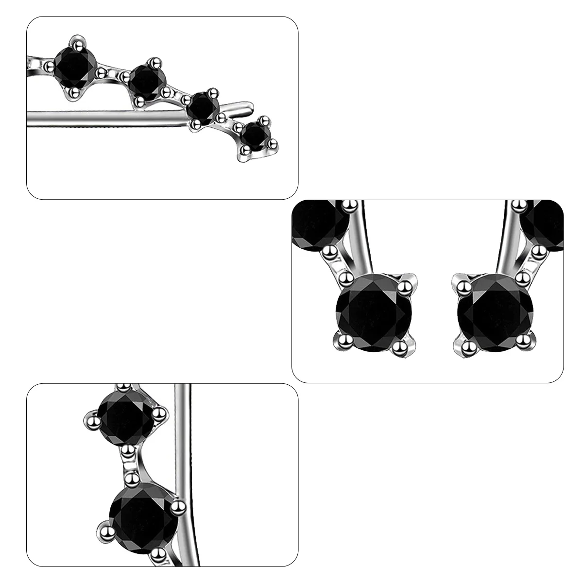 

Ear Studs Hook Jewelry Cuff Trendy Earrings Clip Gift Zircon Ear Stud Women Sparkly Durable Practical