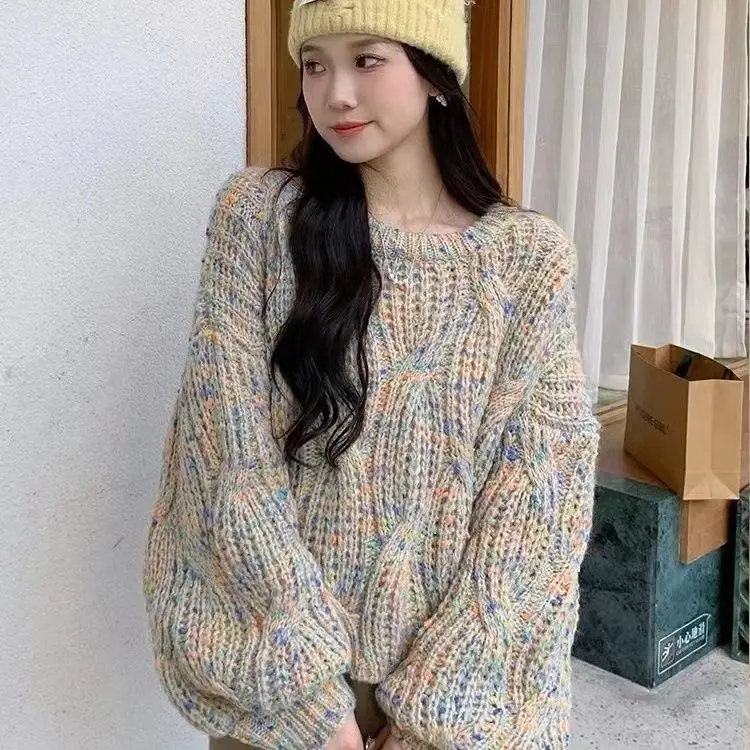 

Sweaters Jumpers Pullovers Women Pullover Tassel Knitting Western Style Contrast Basic Athletic Sport Game Streetwears Patchwork