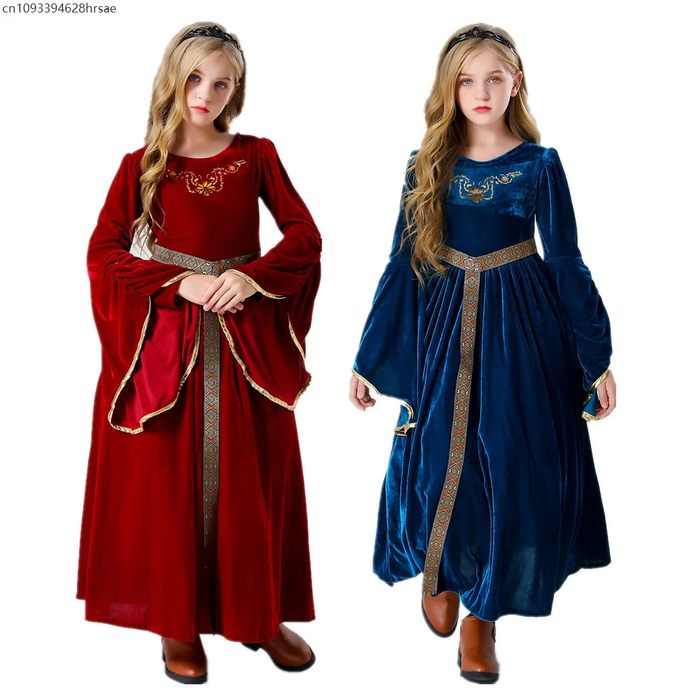 

Girls Medieval Renaissance 17th Century Dress for Girls Kid's Costume Vintage Cosplay Courtesan Princess Outfit for Party