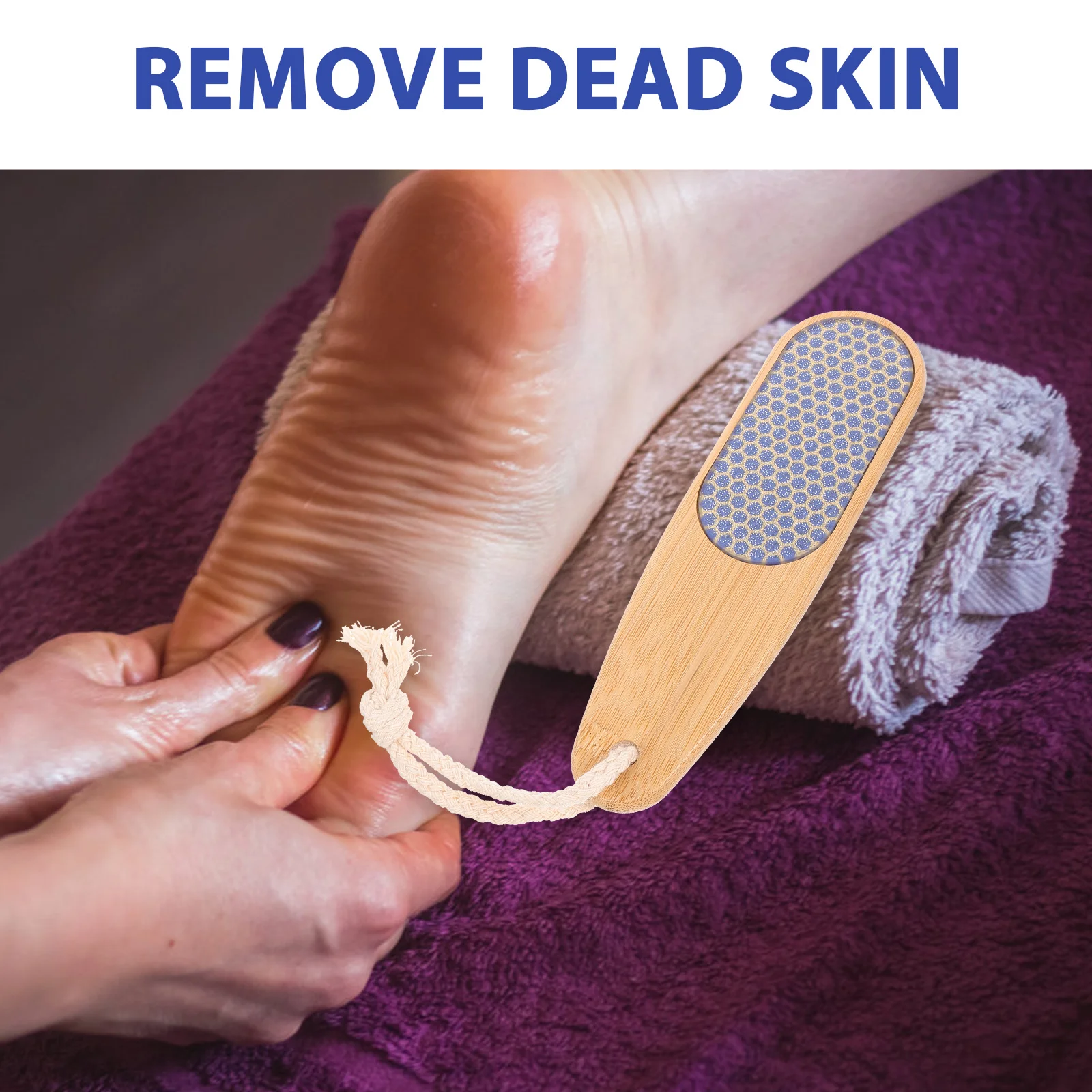 

Foot File Pedicure Tool Wooden Handle Dead Skin Calluses Remover Smooth Feet Professional Pedicure File For Foot Care