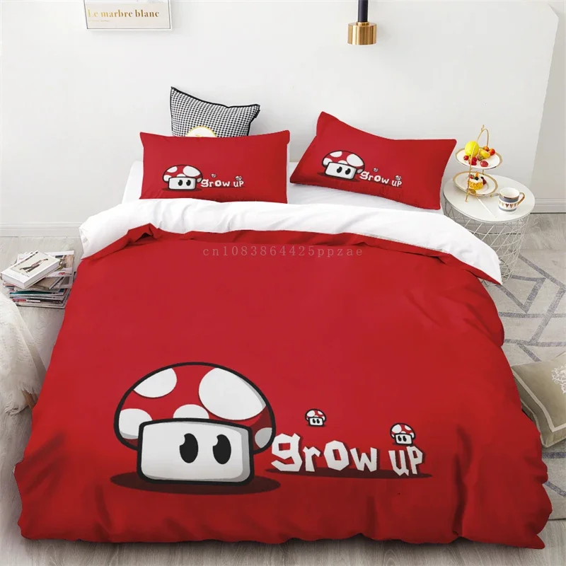 Couverture de dessin animé Super Mario pour enfants, rouge, vert, anime, rick, dessin animé, cadeau de vacances, anime, impression HD, décor de chambre, 3 pièces