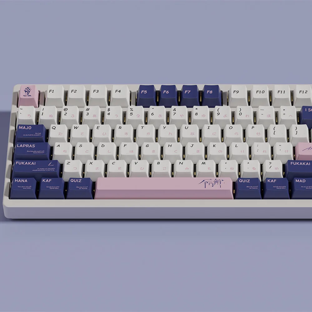 140 Keys Kaf Mechanical Keyboard Keycaps Japanese Cherry Profile PBT DYE Sublimation ISO Enter Specific Shift Spacebar Keys