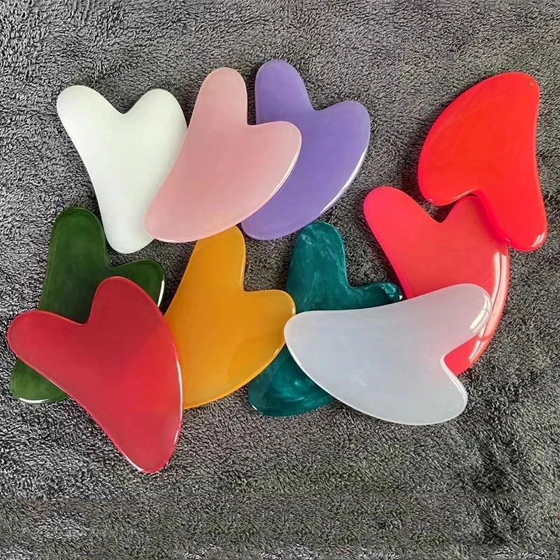 Natürliche Harz Gua Sha Schaben Massage Schaber Gesichts Gua Sha SPA Neck Massager Frauen Tragbare Gesicht Hautpflege Schönheit Gesunde Werkzeug