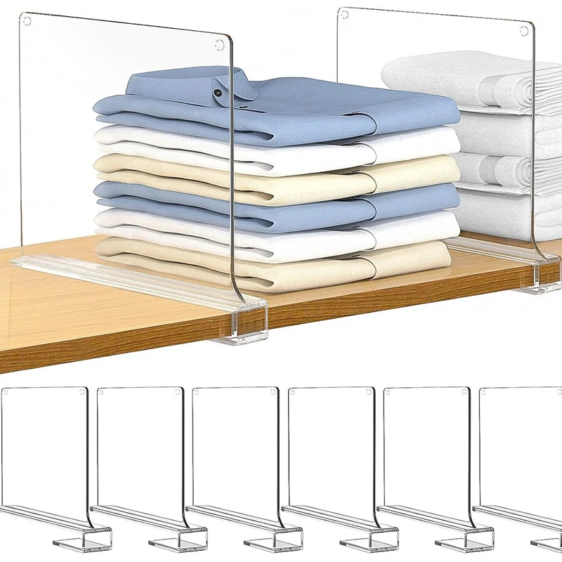 1/2/4 stuks Transparante Kast Plank Voor Garderobe Organisator Kleding Divider Kast Boekenkast Divider Baffle