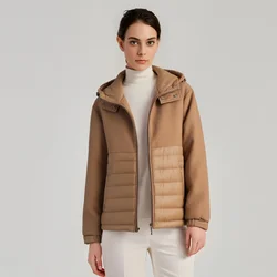 K1033W Luxury brand women's Clothing high-quality women's winter Australian wool hooded jackets coats