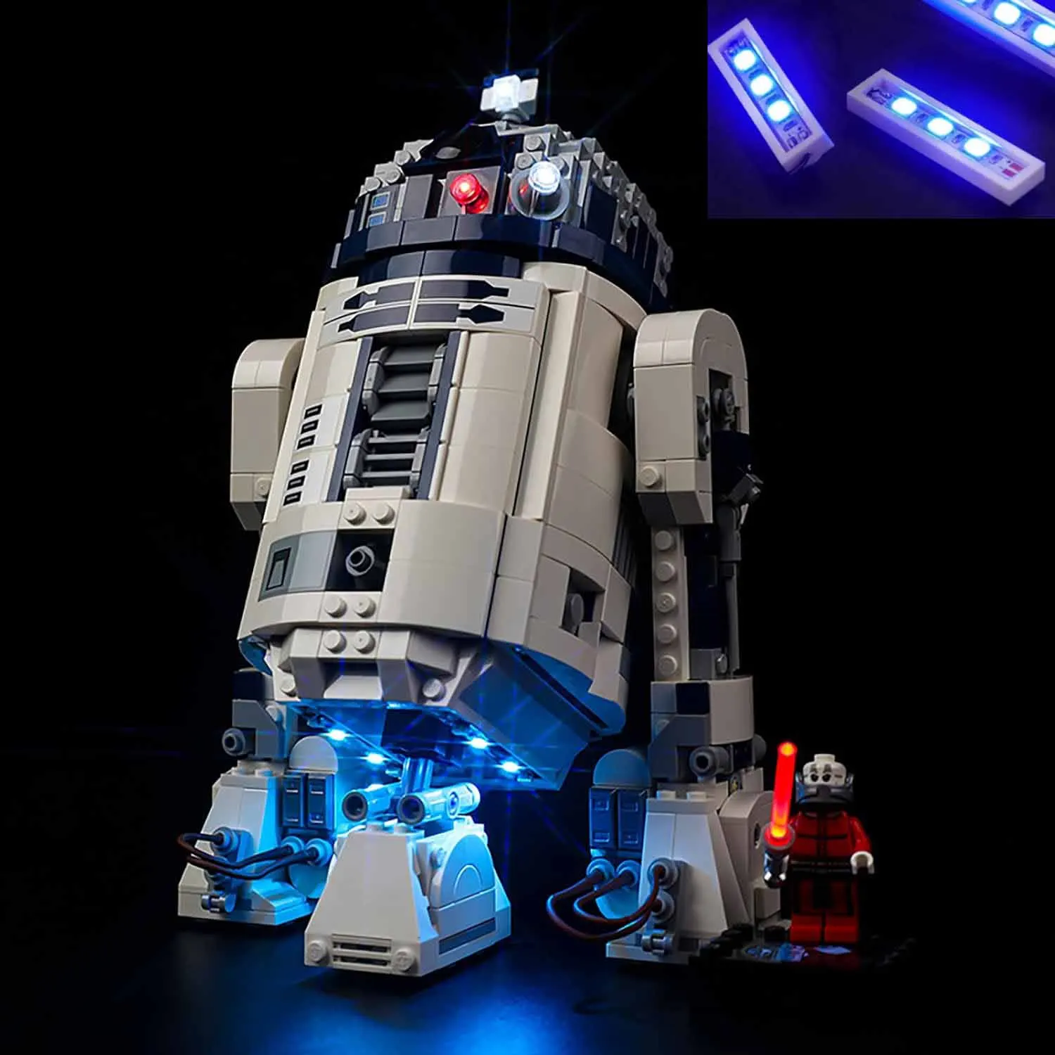 （No LEGO, Just Light）Light Up Lego S-tar Wars R2-D2 Bricks 75379 Building Set USB LED Light