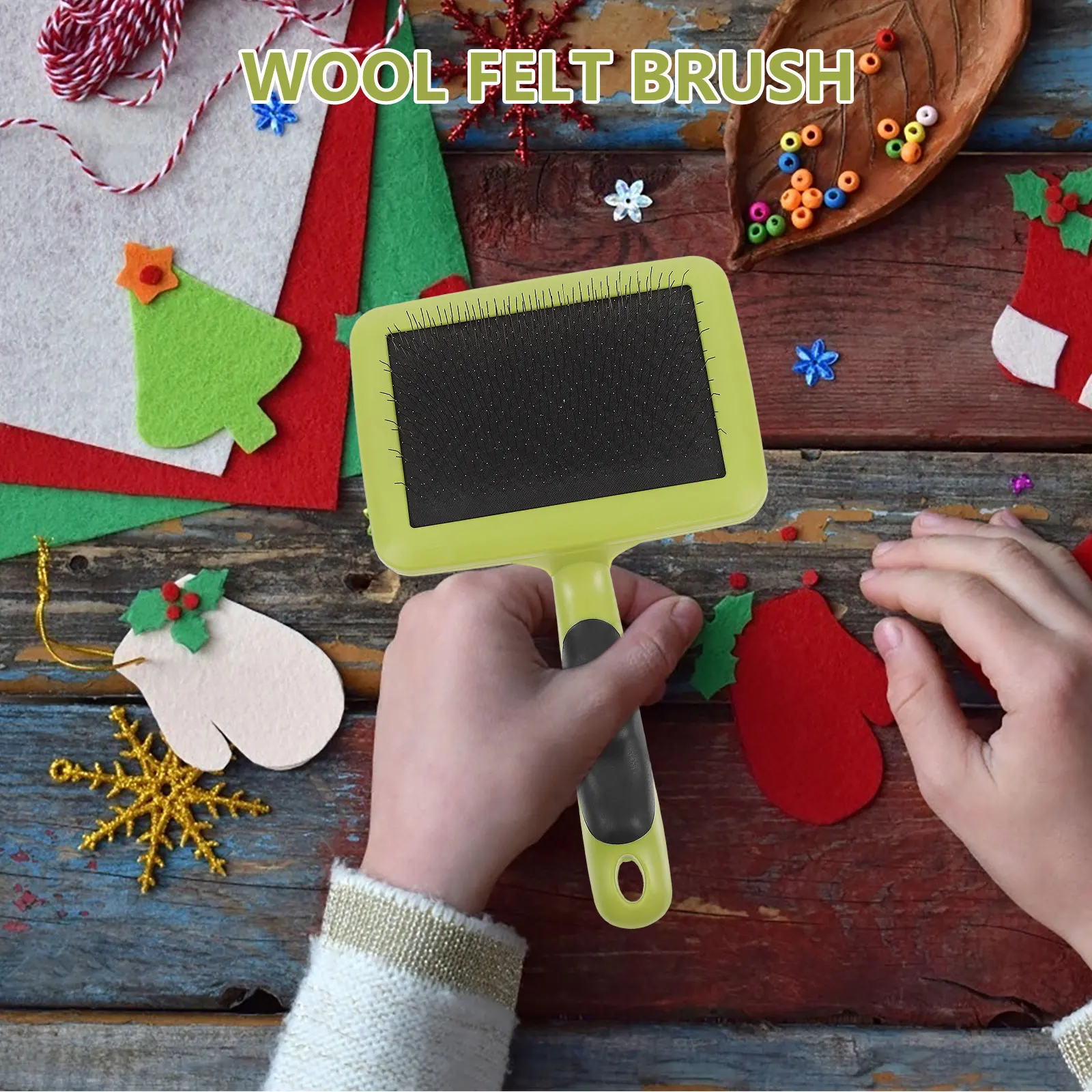 

2Pcs Versatile Wool Felting Brush Plastic Hand Tool for Felting DIY and Sewing Carder Projects Crafting Tools Hand Brush