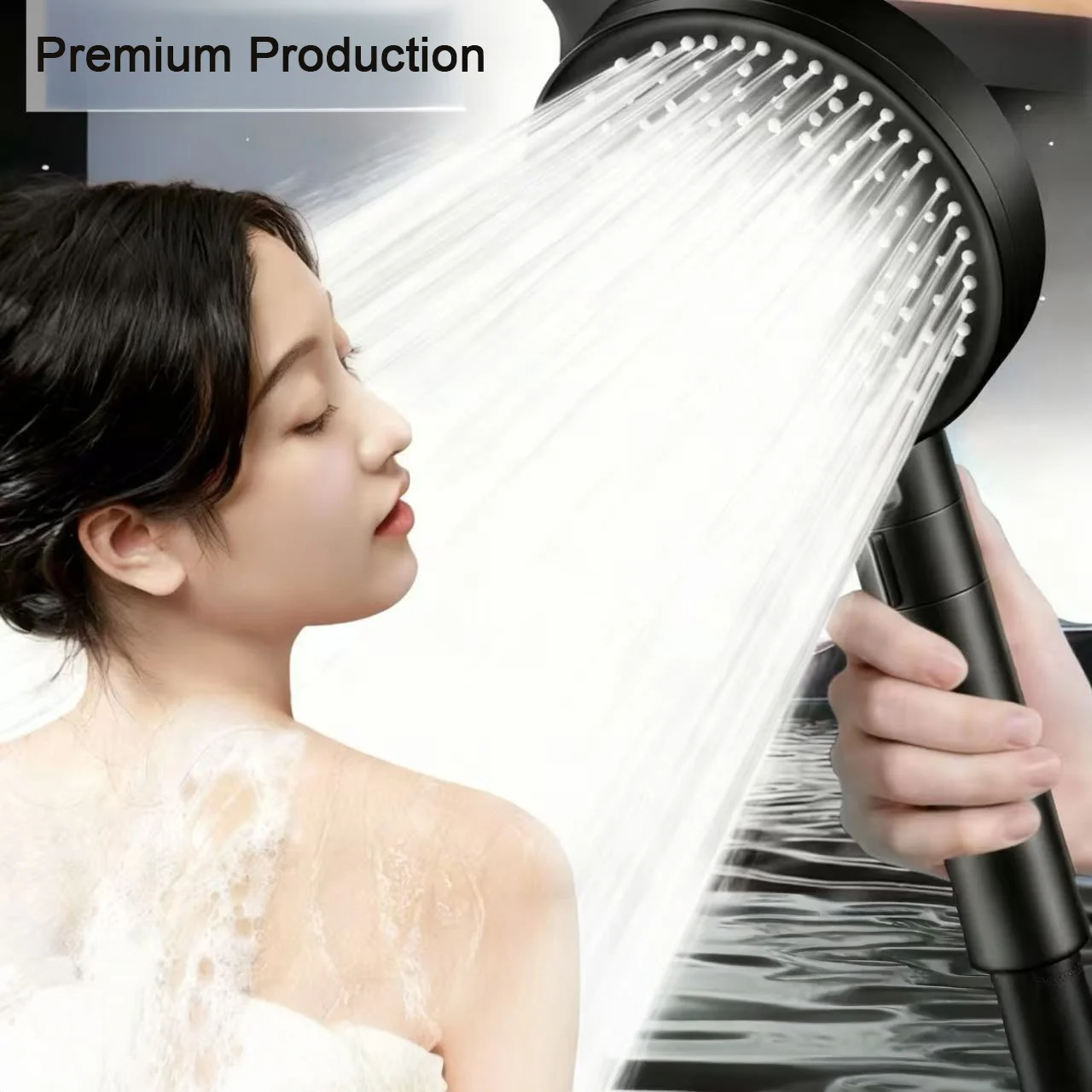 High Pressure Shower Head with Strong Water Flow for Home Bathroom Renovation Upgrade Rainfall Spray Nozzle Compatible with