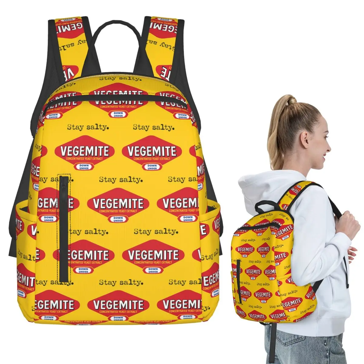 

Рюкзак Stay Salty Vegemite, школьная сумка для мальчиков и девочек, детская школьная сумка, сумки на плечо для ноутбука для мужчин и женщин