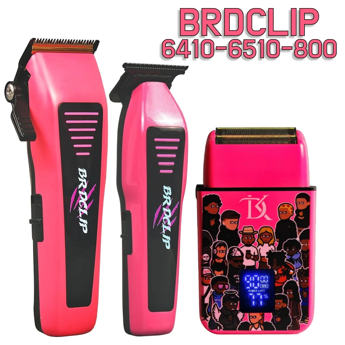 BRDCLIP 2PC Set 8000RPM Motor Hair Clipper Professional Barber Tools Adaptor High Torque Hair Cut Machine with Base BRD100/101