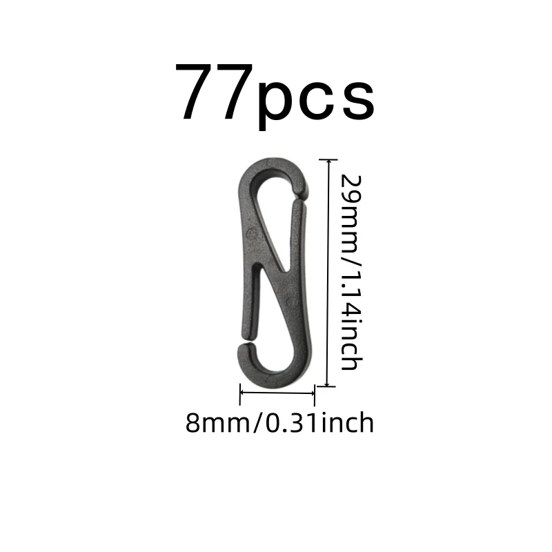 Double Head Connection Double Head Connectors 77 pcs, perfect for Mask Strap Replacement, Flexible Figure-8 Design