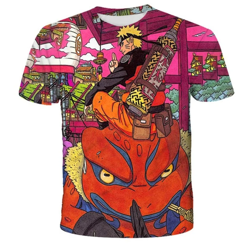 

2025 Naruto Kakashi 3D Cartoon Youth Popular Men's And Women's Summer T-Shirt Pure Children's Top Cool Comfortable Short Sleeves