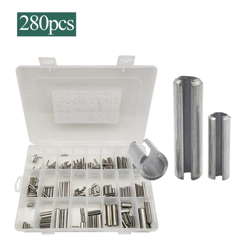 280pcs/set Flexible Cotter Pins 1.5mm-8mm Locating Pins Boxed Elastic Split Pin For Assembling Machinery Equipment