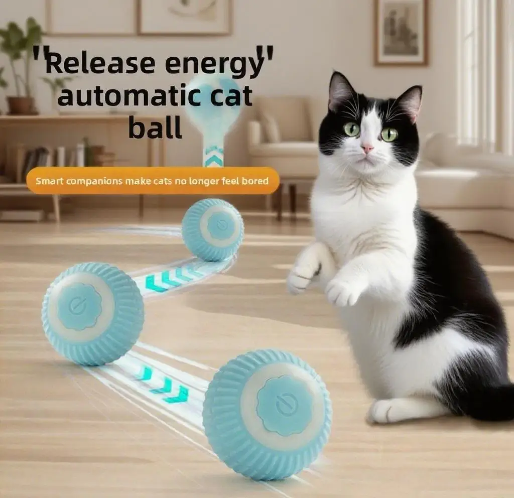 

Intelligent pet toy ball indoor automatic rolling magic ball electronic interactive cat toy pet accessories USB Rechargeable
