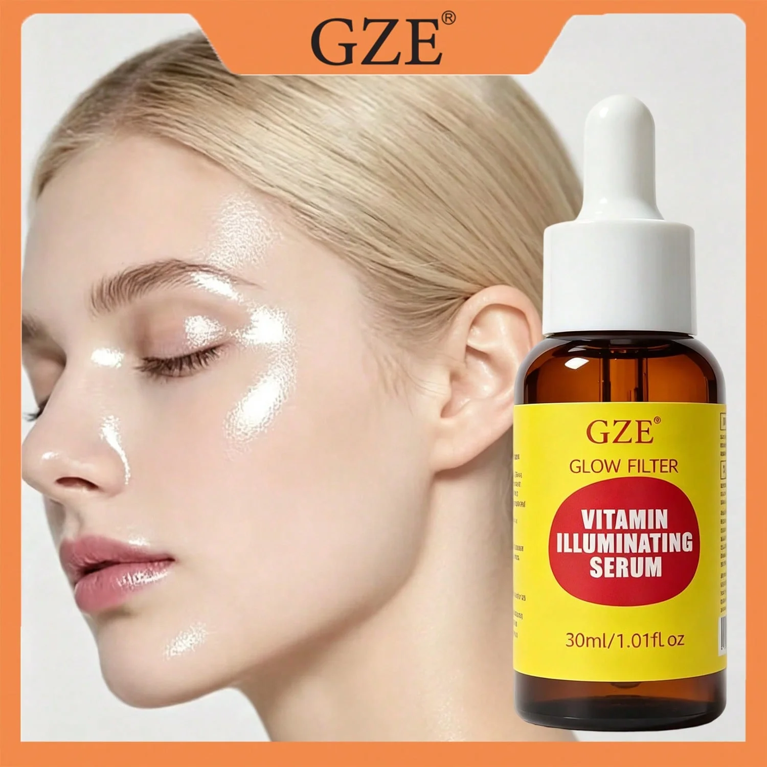 GZE Vitamin Illuminating Glow Filter Serum, Brightening Facial Serum, Hydrating Evens Skin Tone for Radiant Glowing Skin