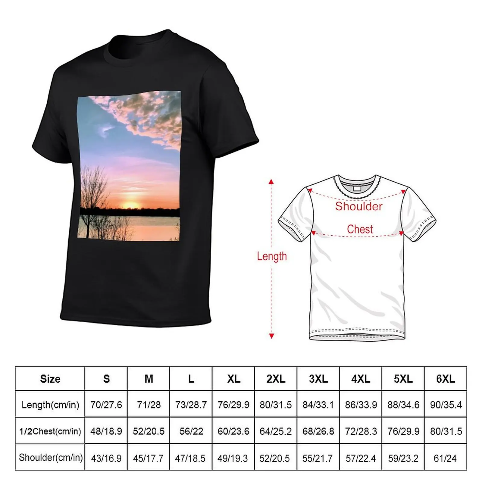 Clearing Cloud Front at Sunset Over Lake T-shirt for a boy sports fans mens vintage t shirts