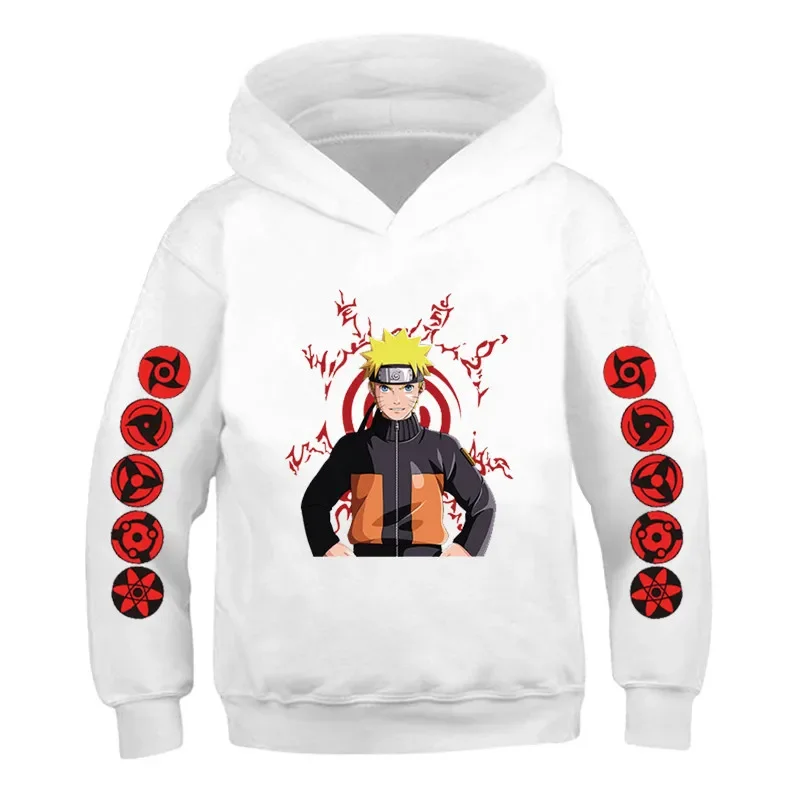 Classic Cartoon Naruto Sport Hoodies Harajuku Style Game Sweatshirt Children Boys Clothes Kids Size 4-14T Oversized Pullovers