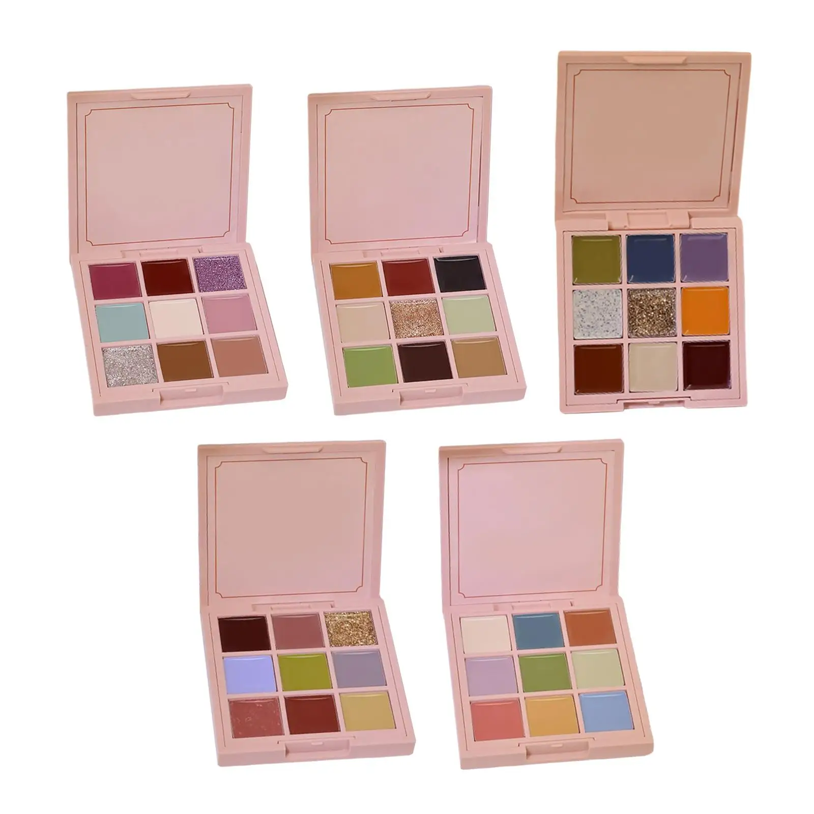 9 Farben feste Nagel Gel Palette Kit Ölgemälde Kleber pigmentierte Glitzer Designs