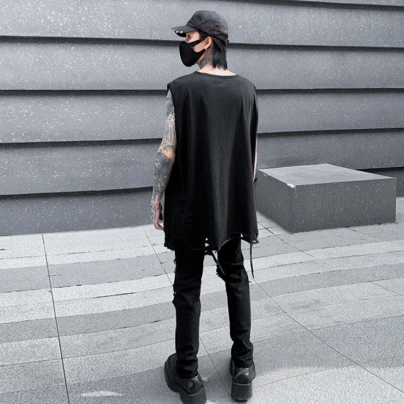 Summer Washed Korean-Style Beggar Broken Holes Pants Stretch Skinny Jeans Men's Trendy Street Youth Casual