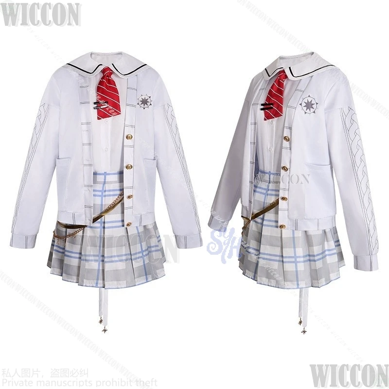 Hoshino Ichika Cosplay jeu projet Sekai JK uniforme scolaire blanc Kawaii jupe à carreaux manteau mignon Halloween fête ComicCon jeu de rôle