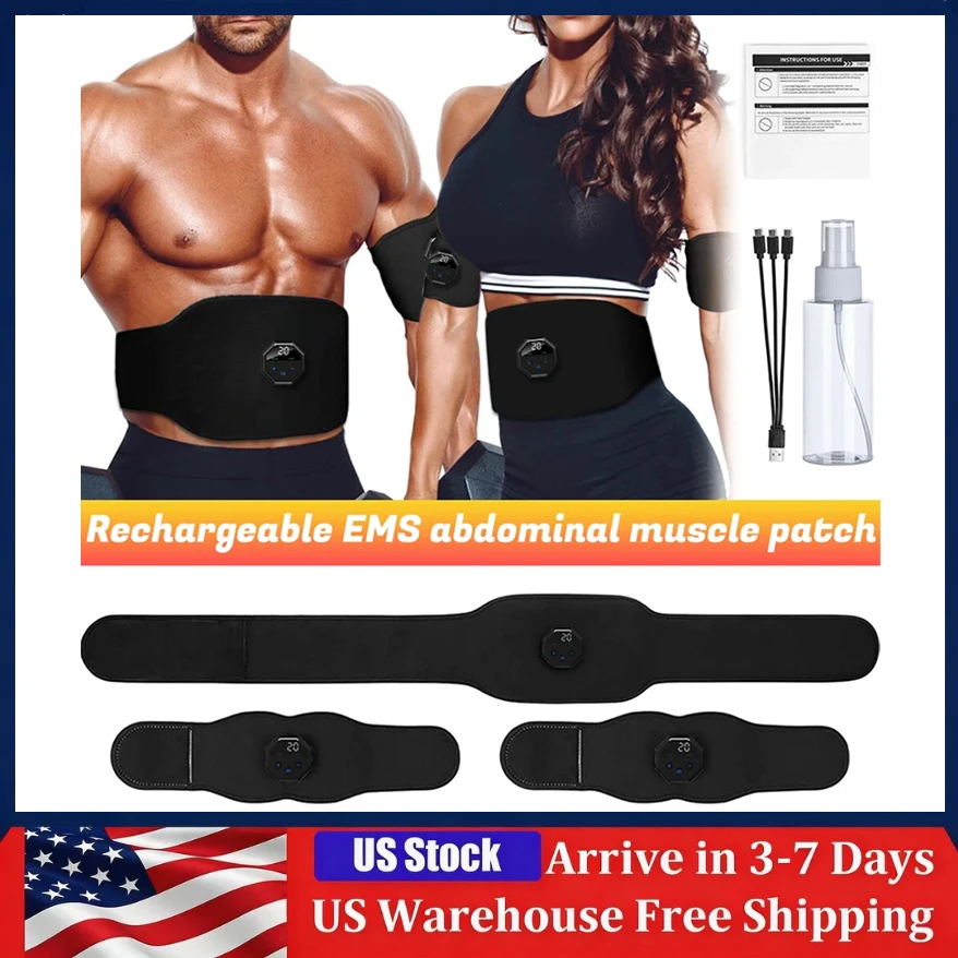 

Электрический массажер для пресса ABS Training Belt EMS: тренажер для тонизирования мышц живота, перезаряжаемый, для похудения и упражнений