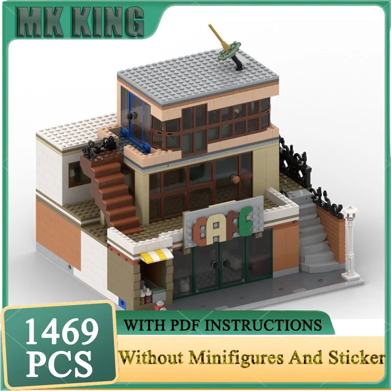 

Модель CIty Street View Moc, строительные блоки, модульная модель кофейни, технологические кирпичи, сделай сам, известная сборка сцен, игрушки, подарки