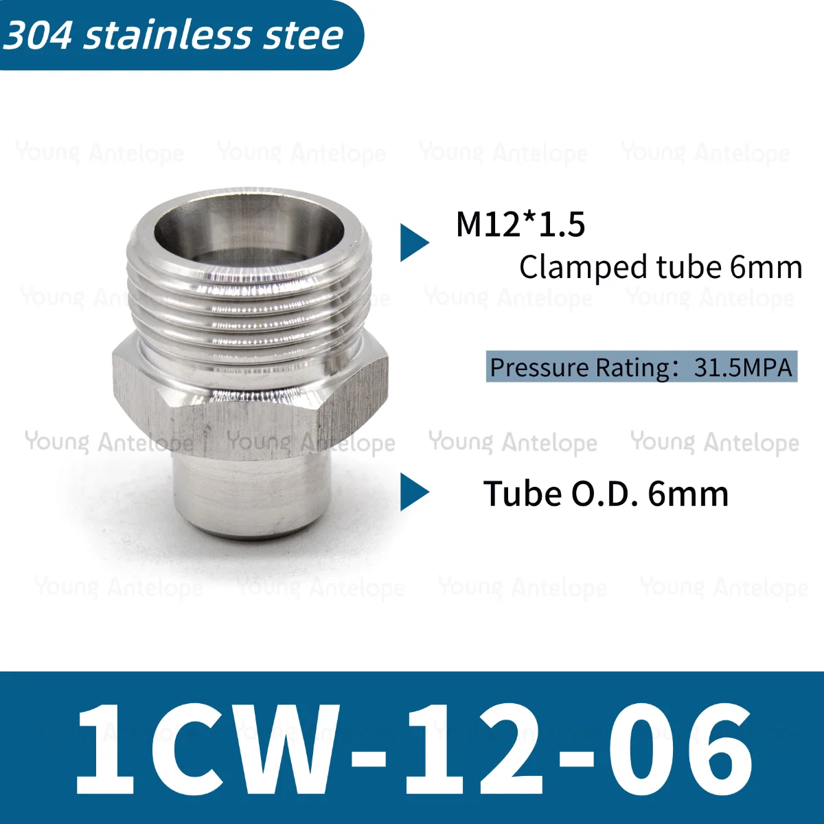 304 roestvrij staal 24 °   Kegelafdichting H-type fitting met ferrule 1CW lasconnector voor hydraulisch pijpsysteem JBT6144.5 hoge druk