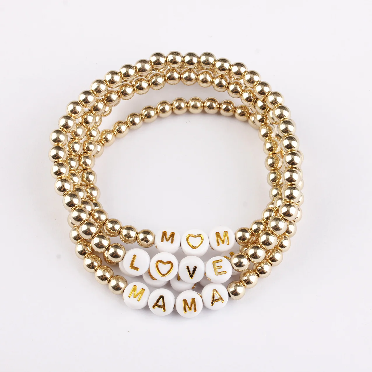 

I LOVE MOM Beads Bracelets MAMA Mother's Day Gift Fashion Daily Jewelry