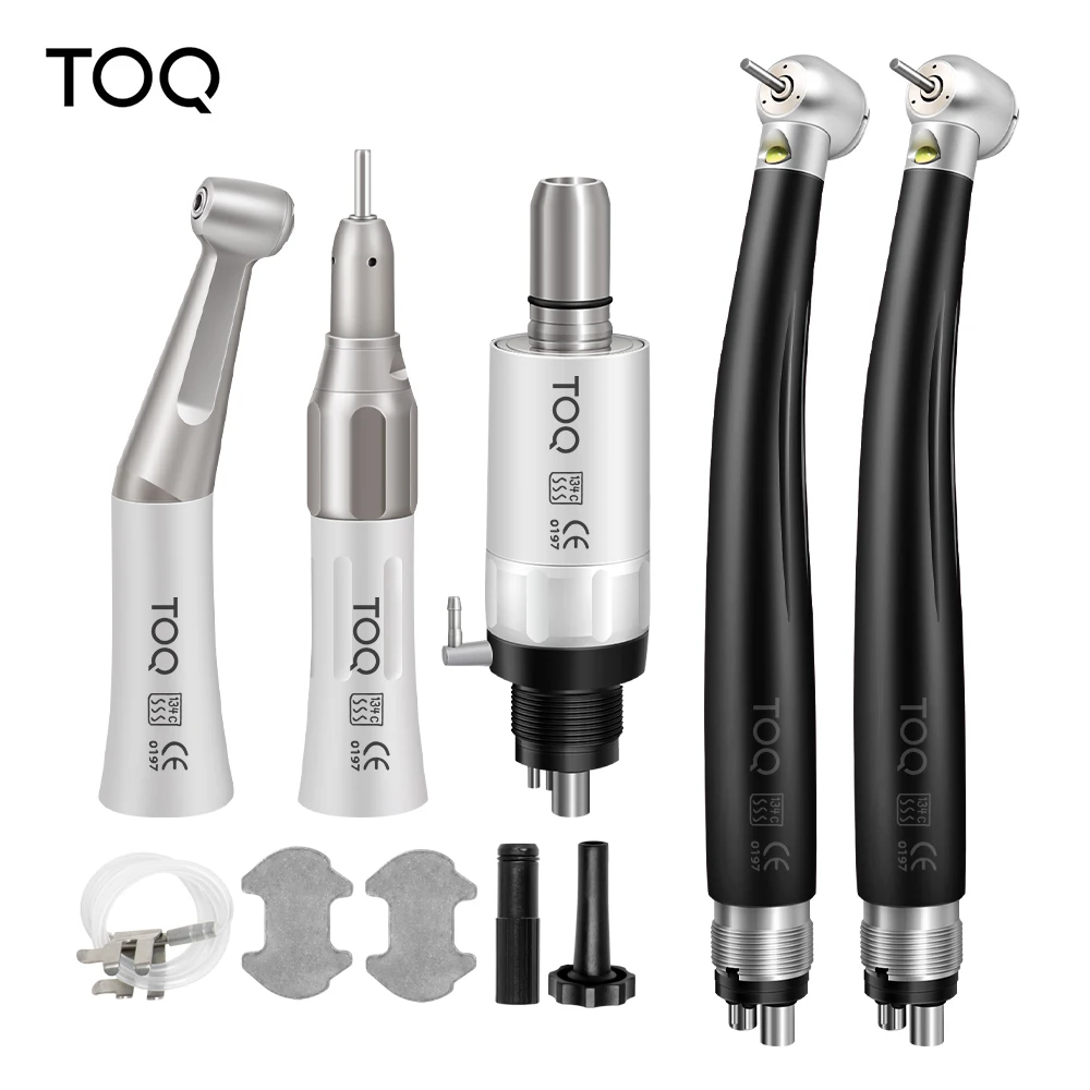 TOQ Dental External Low Speed Handpiece Set With Light Three-way Water Spray Whole Type Dental Tools Kit Dental Equipment