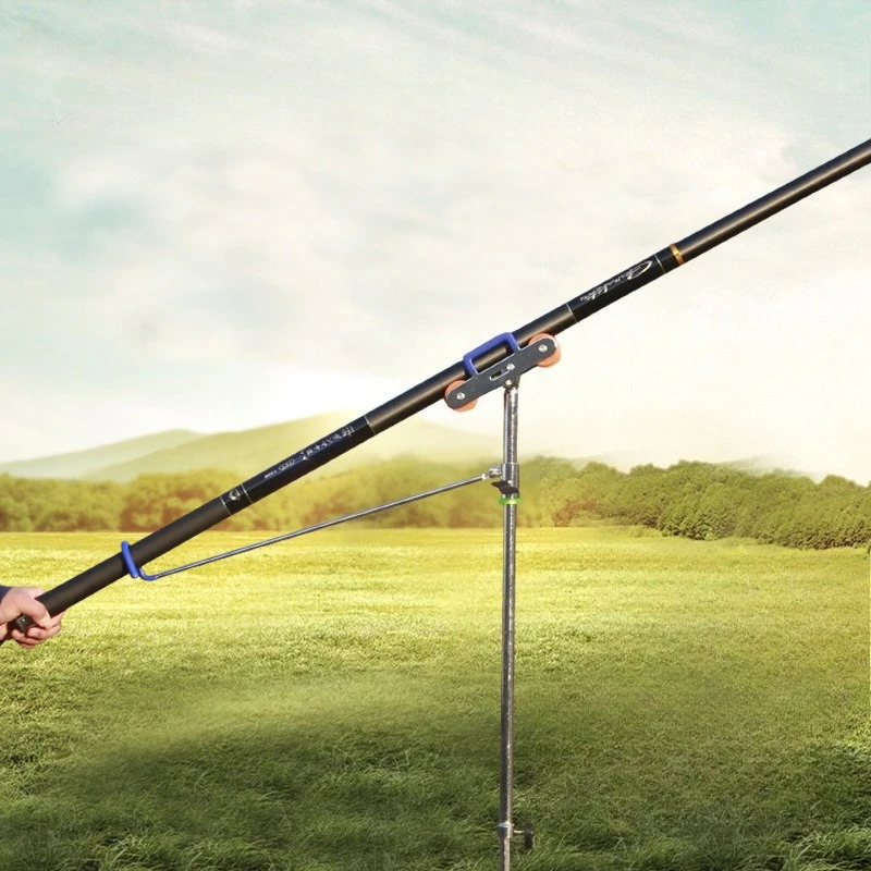 

fishing rod battery carbon bracket, new ultra-light fishing rod holder, double-wheel extended fishing rod bracket