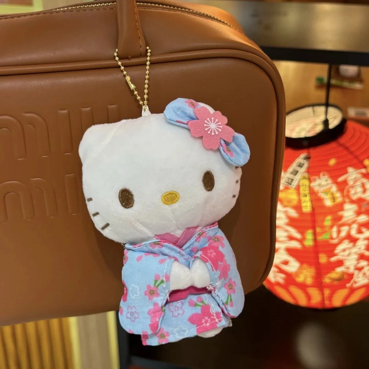 ハローキティ版シリーズ着物ぬいぐるみチャーム桜柄ぬいぐるみバッグ財布キーホルダー誕生日ギフト用