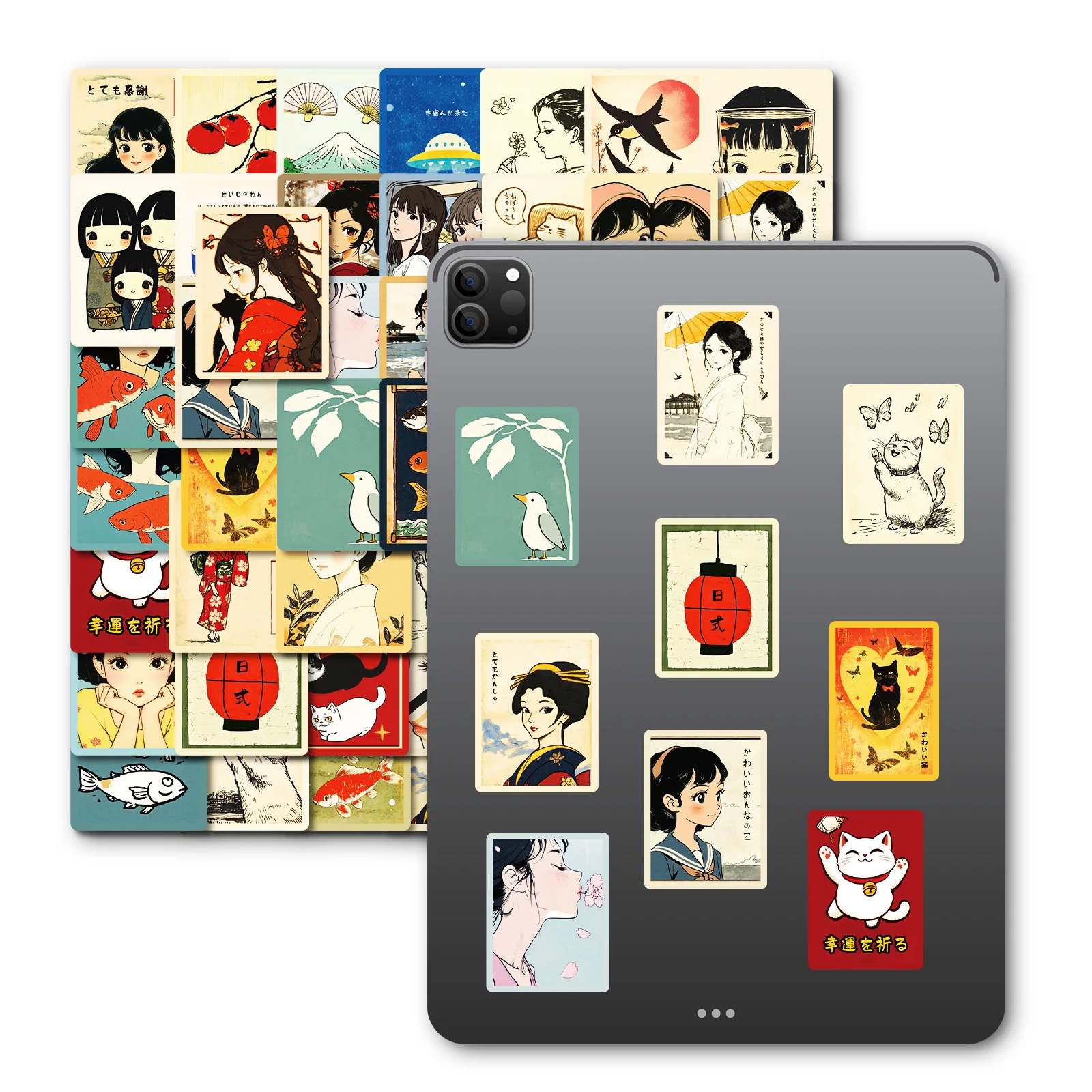 50PCS 일본 복고풍 만화 애니메이션 편지지 스티커 워터 컵 DIY 방수 장식 스티커