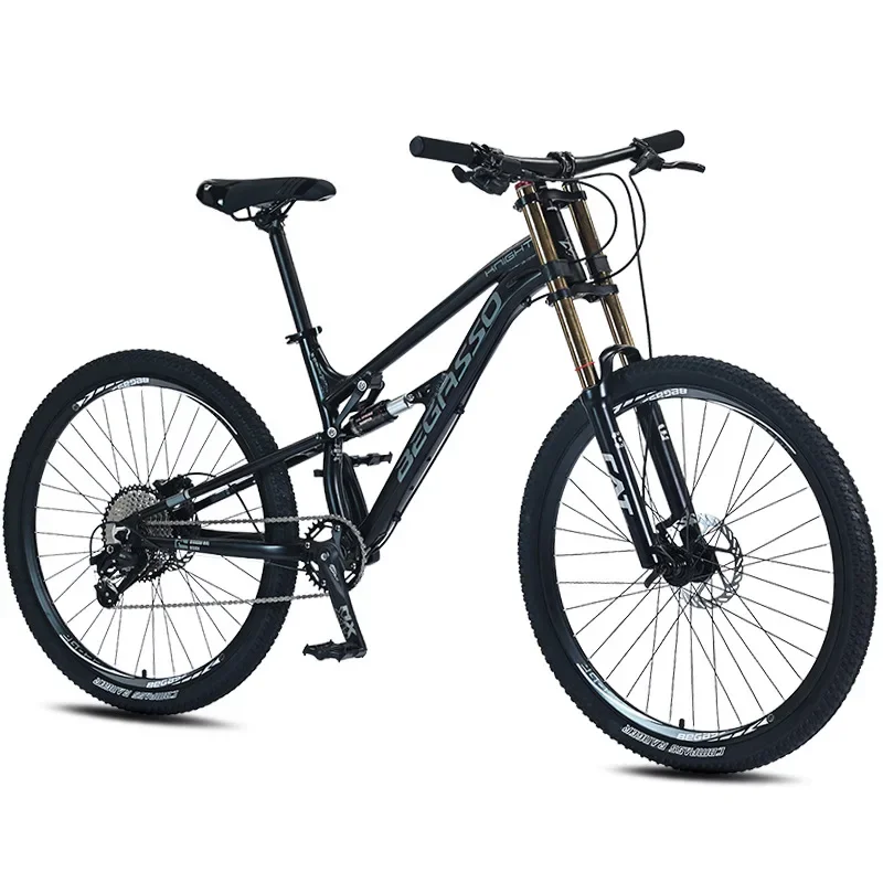Bicicleta de montaña de cola suave para hombres adultos, bicicleta de absorción de impacto de 11 velocidades de aleación de aluminio de 27,5/26 pulgadas