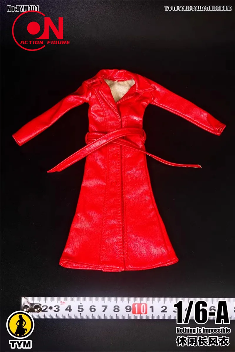 TYM101 1/6 femme longue veste en cuir coupe-vent soldat vêtements modèle adapté 12 ''TBL soldat grand buste figurine