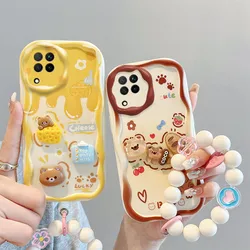 Curly Wave Edge Cream Rabbit Phone Case For Huawei P40 Lite Y9 Prime 2019 Nova 10 11 Ultra 8 9 5T 6 SE 7i Pro Y70 Plus Cover