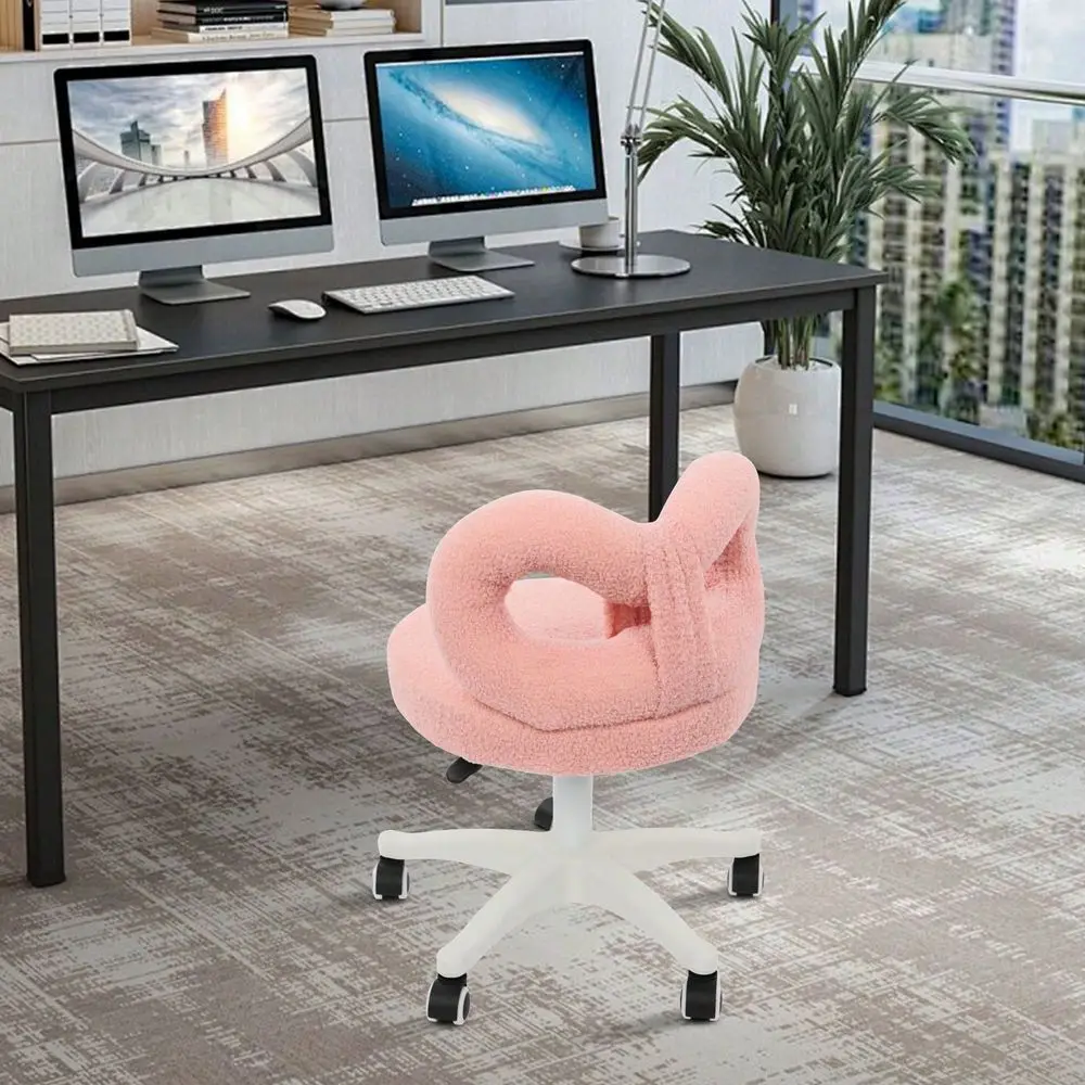 

Roller Chair, 21.625.6in MakeUp Chair, Cute Bow Backrest Chair For Beauty Stores, Dressing Rooms, Bedrooms, Small Apartments, H