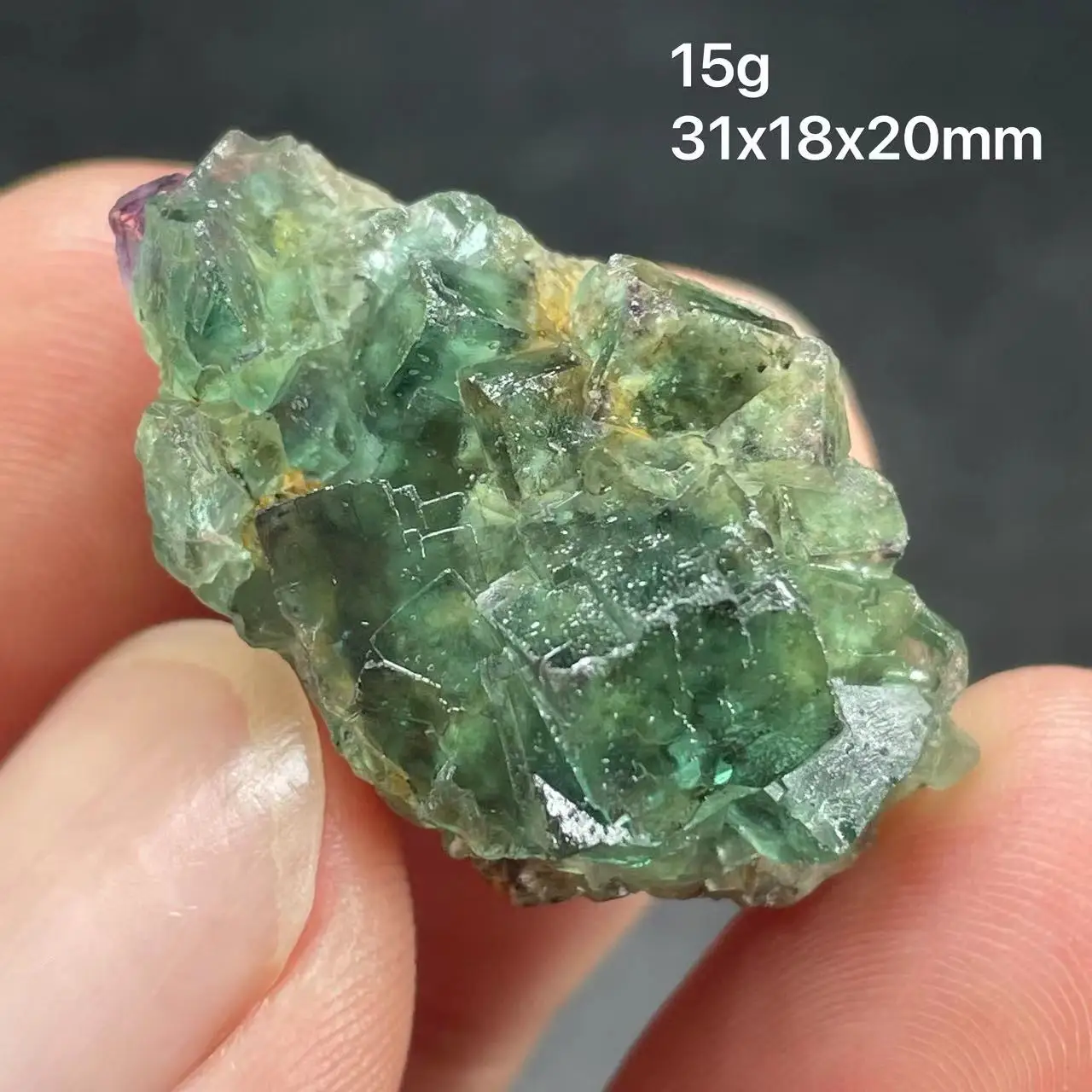 

New 100% natural green stone cube transparent raw stone from Namibia