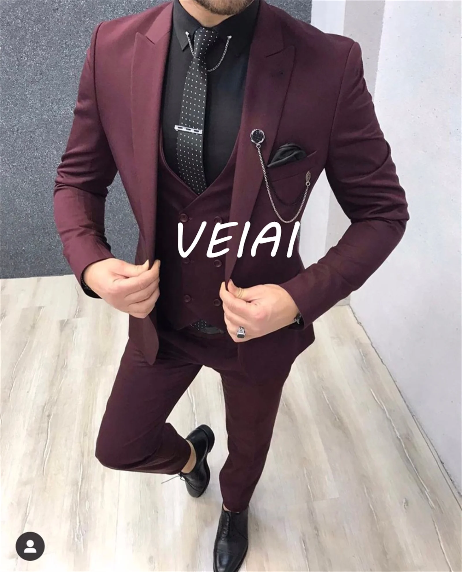 Personalizado recién llegado 2023 trajes de esmoquin para novio de boda traje de novio ajustado para hombres traje de padrino de boda chaqueta Formal de fiesta de negocios 3