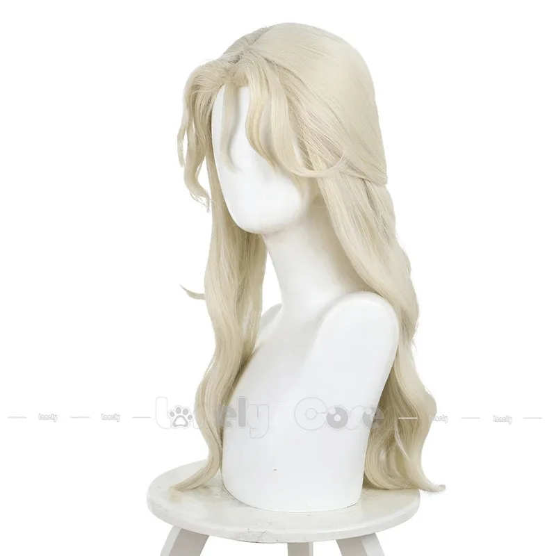 2025 22 아이덴티티 V 심리학자 실버 나이트 코스프레 가발 에이다 메스머 라이트 골든 롱 내열 파티 게임 롤플레잉 H