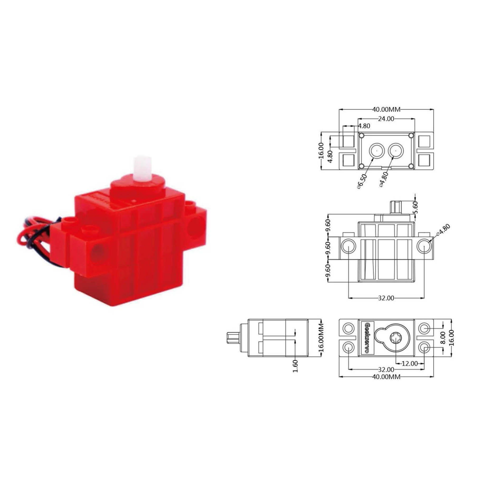 Geekservo 270 Graden Programmeerbare Servos Motor 3-5 V Stuurinrichting Versie Servo voor Kind Educatief Speelgoed Fit Legoeds