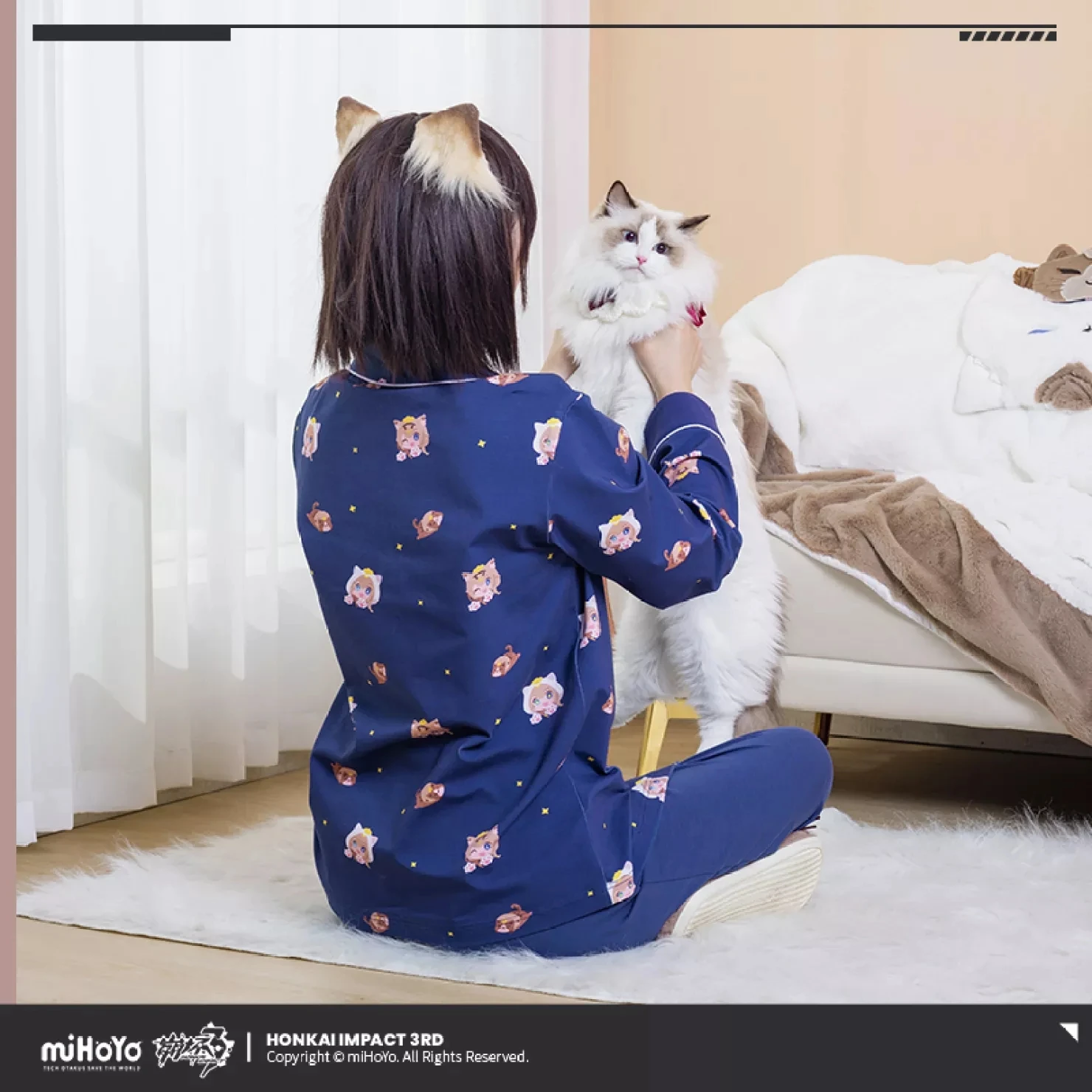 Game Honkai Impact 3 Cosplay Costumes Pardofelis Reverist Calico Collection Home Clothes Anime Cartoon Pajamas Adult Tops Pants