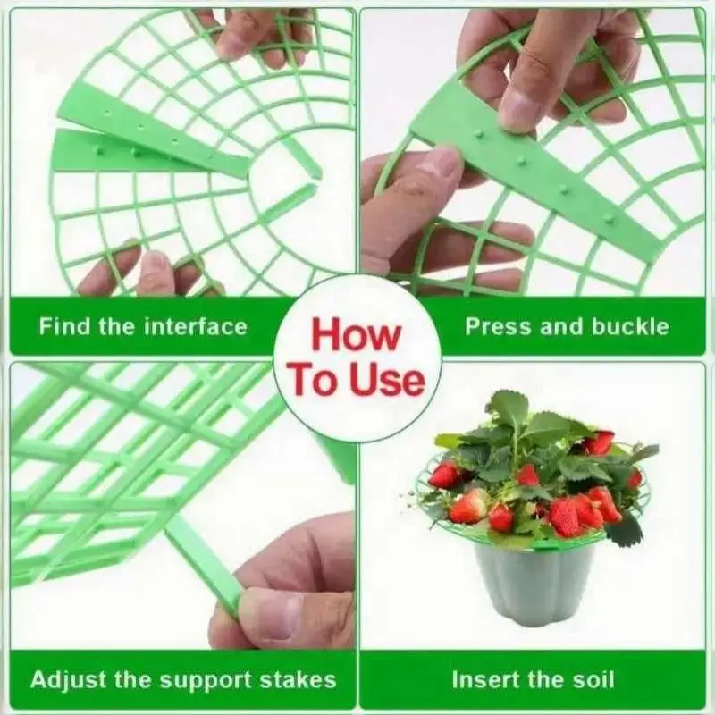 10Pcs Green Strawberry Planting Racks Watermelon Support 3 Legged Plant Protector Easy Assembly