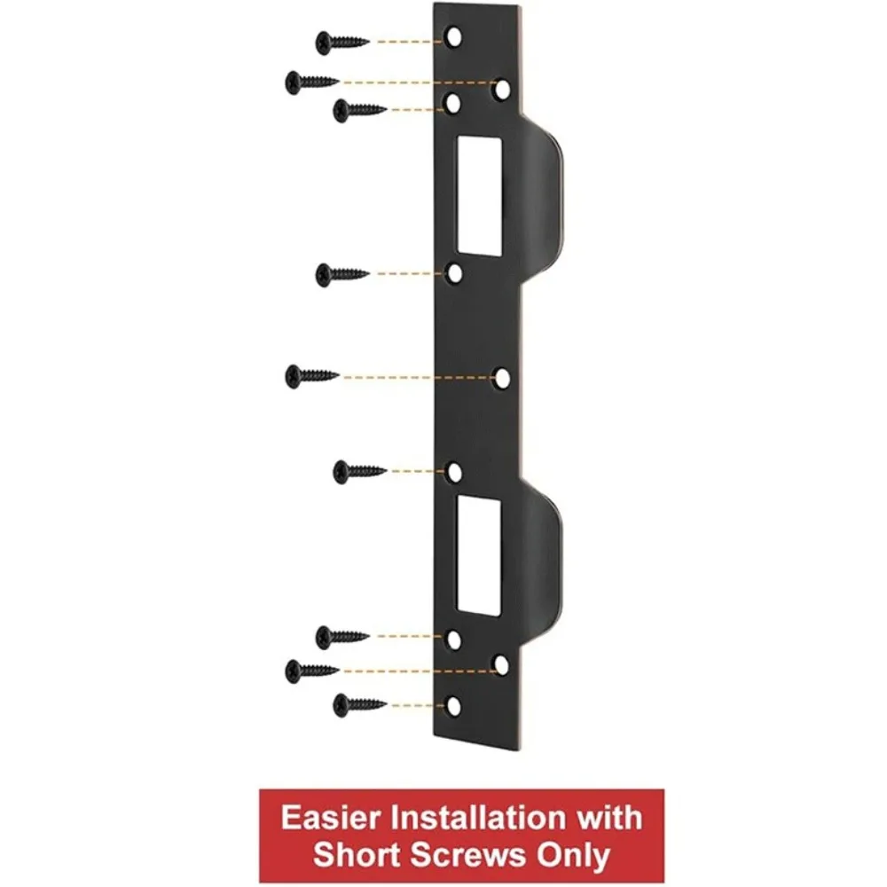 Placa de proteção de trava de porta em forma de I 11 polegadas de aço inoxidável protetor de trava de ângulo de asa externa tampa de trava de porta