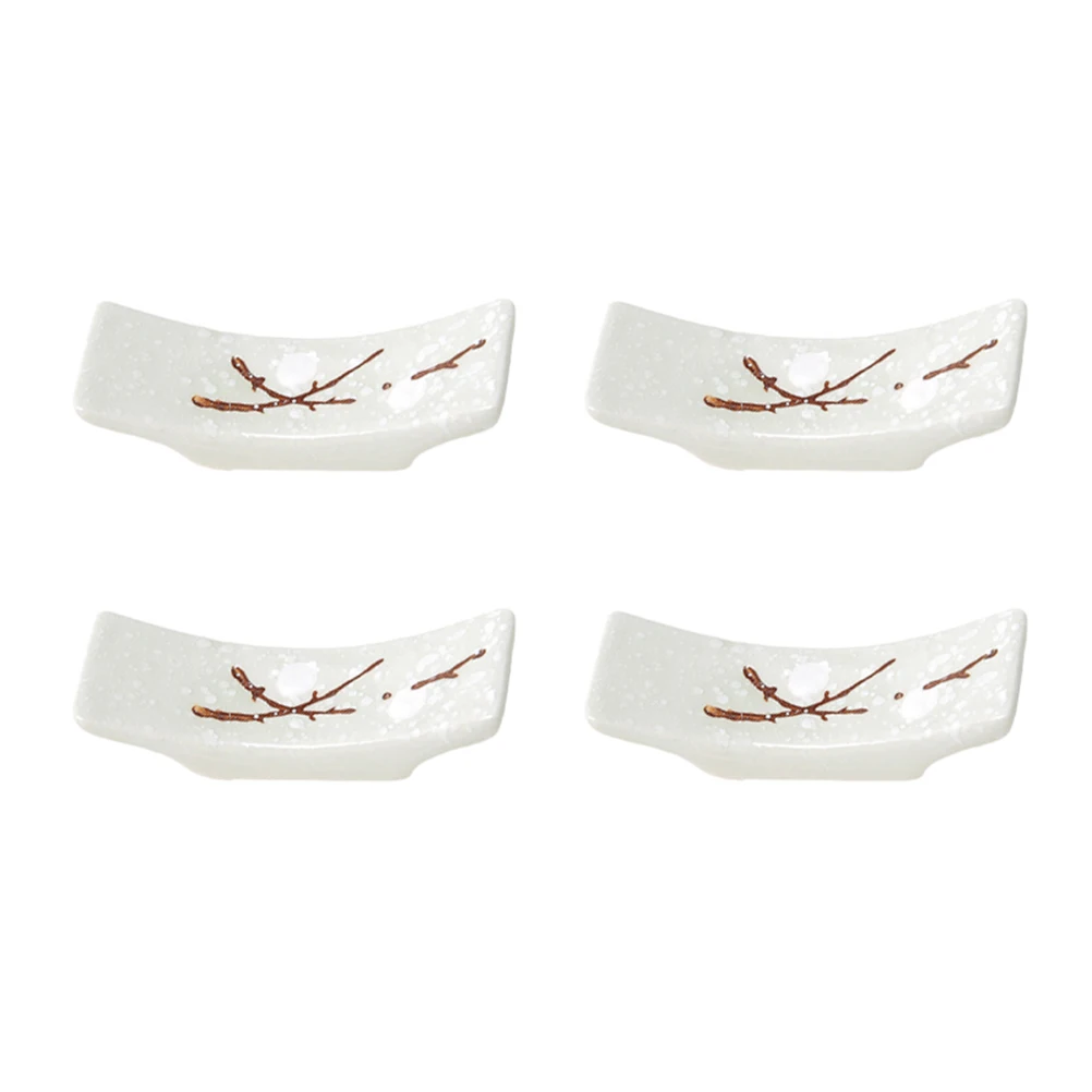 

4Pcs Ceramic Chopstick Pillow Plum Organizer for Tableware Home Celebration Wedding Party Easy Clean Gift