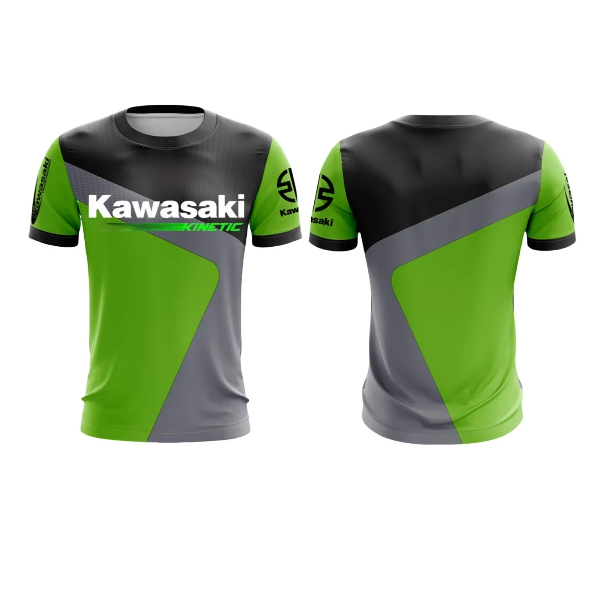 

Летний мужской кавасаки с круглым вырезом и короткими рукавами, повседневный простой дышащий быстросохнущий свободный и удобный спортивный топ с принтом