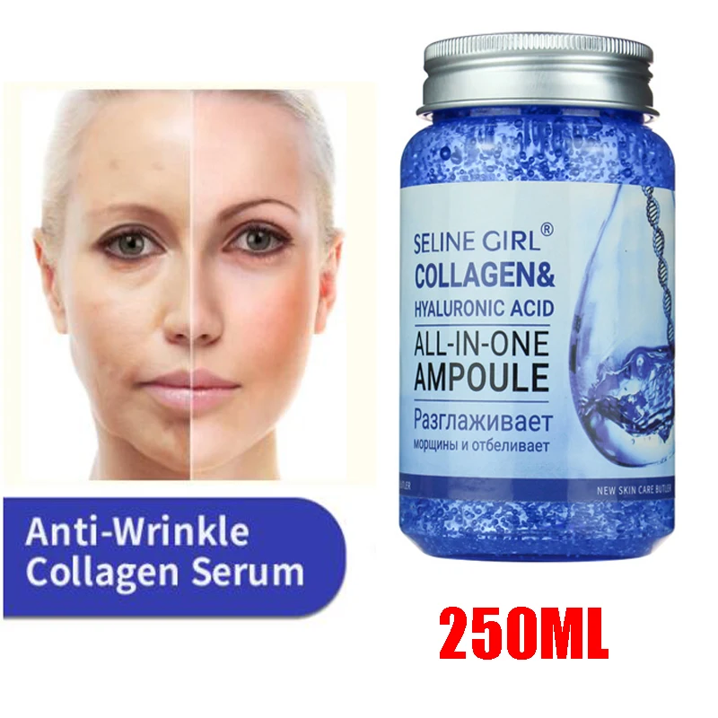 

250ML Collagen Wrinkle Remover Serum Moisturizing Acid Hydrating Serum Lifting Firming Anti-Aging Fade Fine Lines Repair Essence