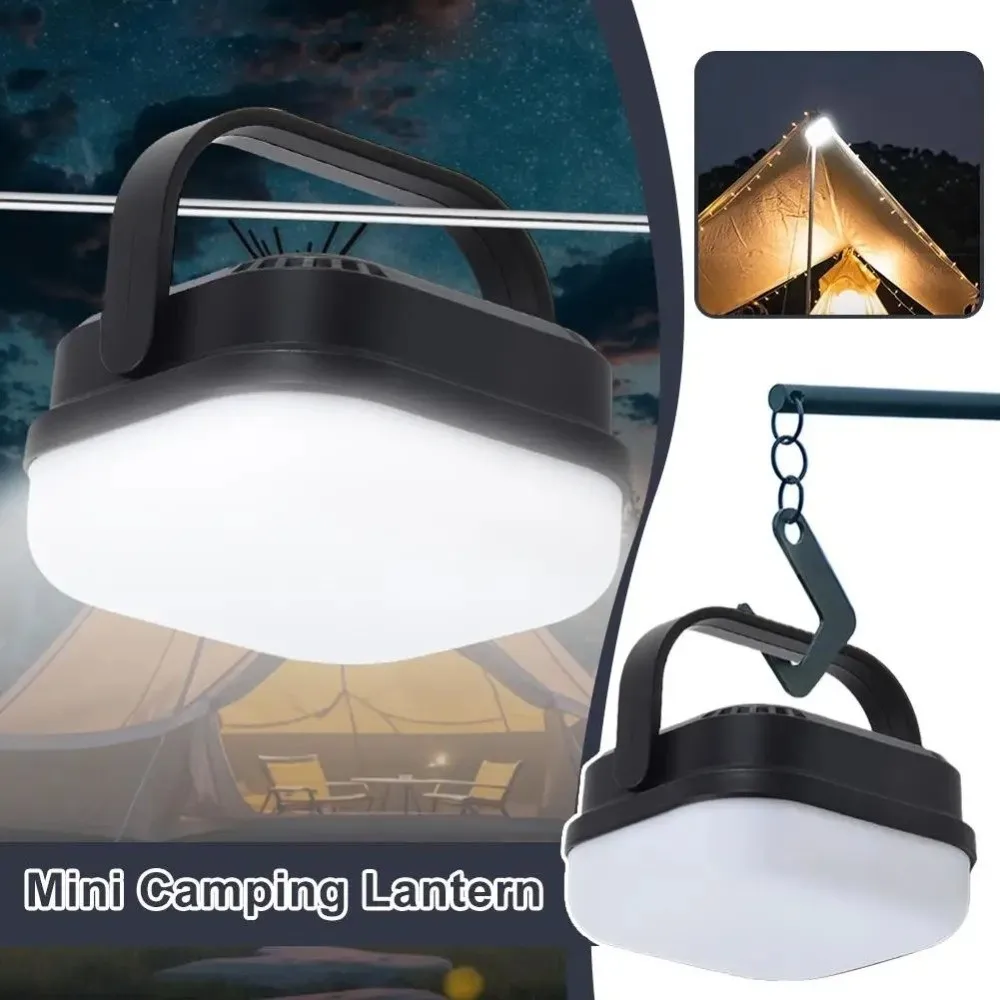 Mini Camping Lantern Adjustable Brightness Waterproof LED Work Light USB Rechargeable Three Settings Hanging Lamp Outdoor