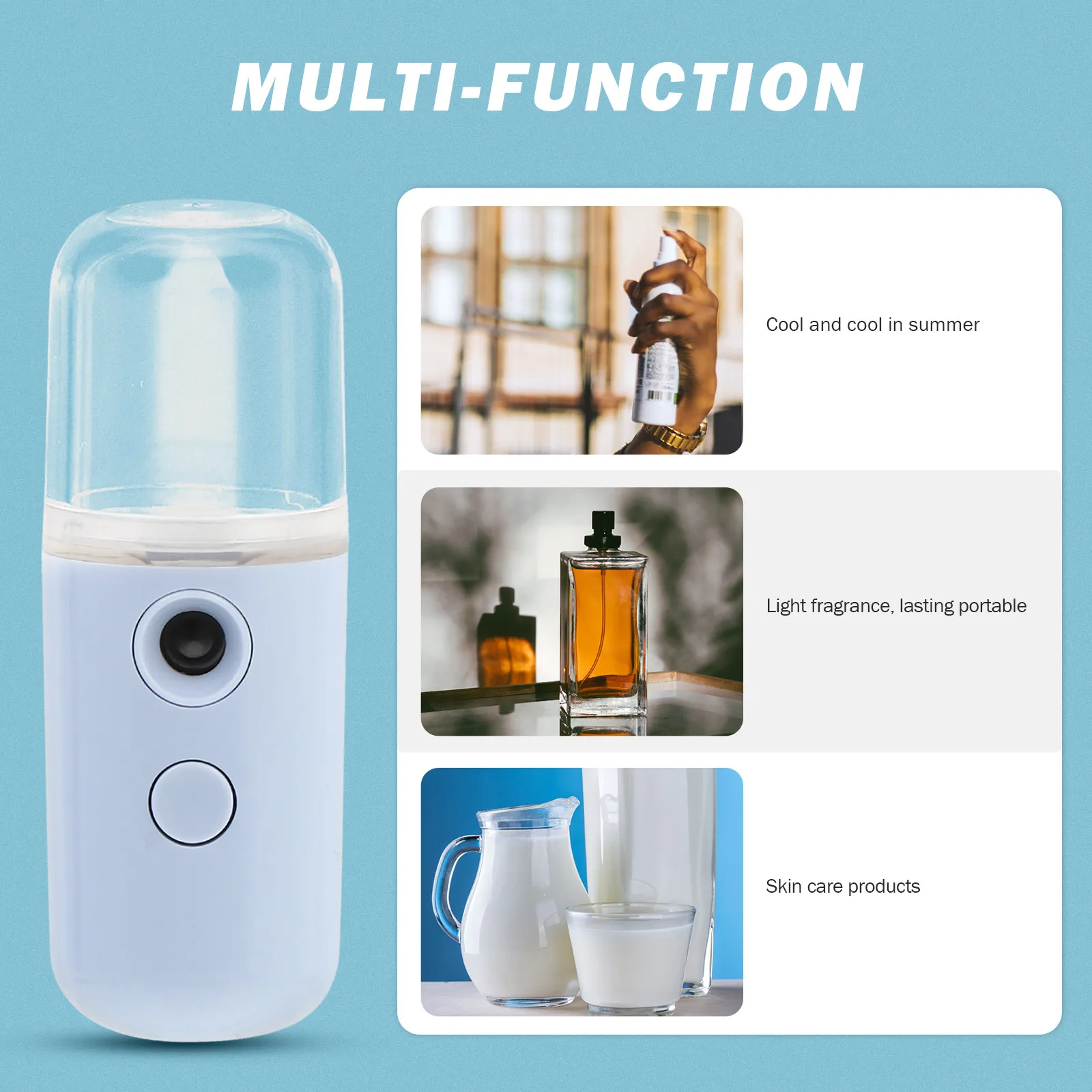 4Pcs Face Mist Steamer Portable USB Charging Facial Humidifier Deep Penetration Absorption 30Ml Large Capacity Skin Soothing