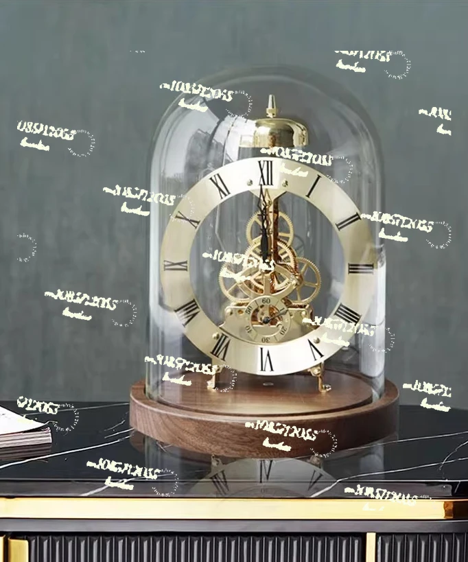 High-End Voice-Controlled Desktop Clock - Light Luxury Home Ornament Featuring Mechanical Hourly Chime & Luminous Function