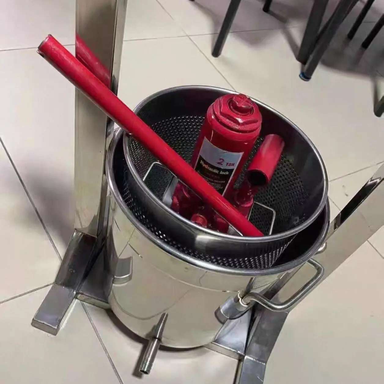 Exprimidor de frutas hidráulico Manual de 22L, prensador de acero inoxidable para miel, uva, arándanos y morera, prensador de uva